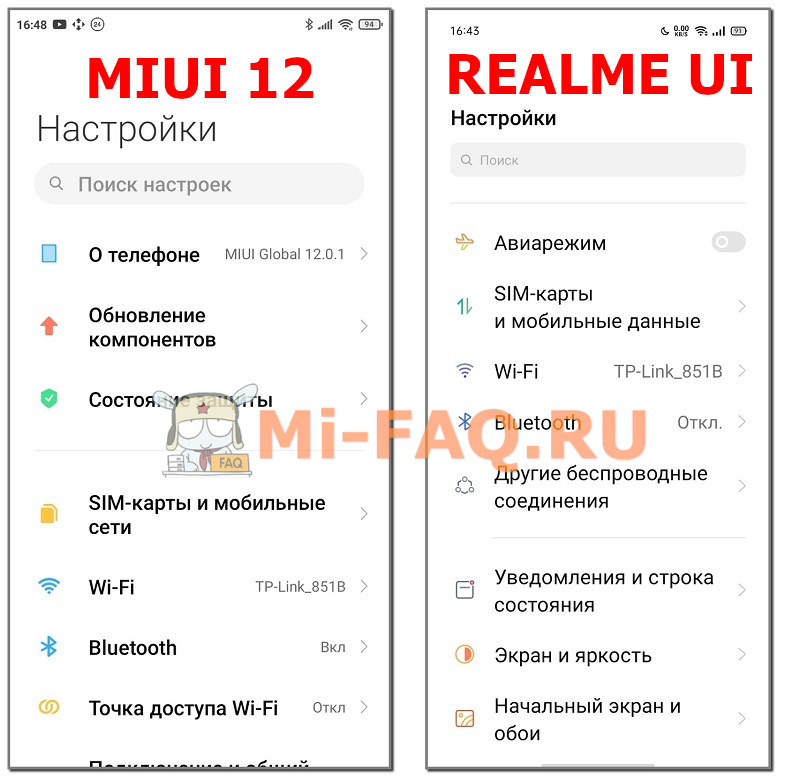 MIUI 12 vs Realme UI 2.0